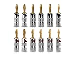Banana Plugs,24k 12pcs Gold Plated Speaker Banana