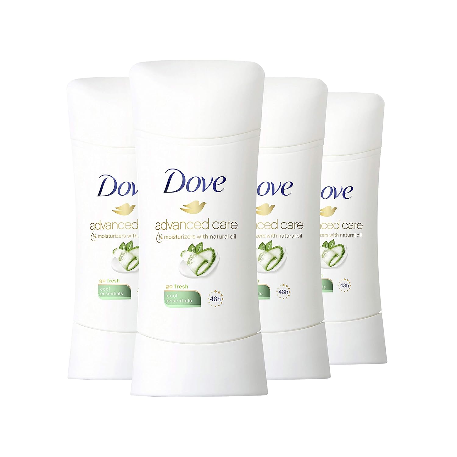 Dove Advanced Care Antiperspirant Deodorant Stick for Women, Cool Essentials, for 48 Hour Protection And Soft And Comfortable Underarms, 2.6 oz, 4 Count : Beauty