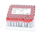 Atsuhut Vacutainer Blood Collection Tubes Lab Vacuum Blood Collecting Tube for Pet Animals Veterinary Lab Supplies 100 Pcs Wrap Packaging (Plain Tube, 5ml)