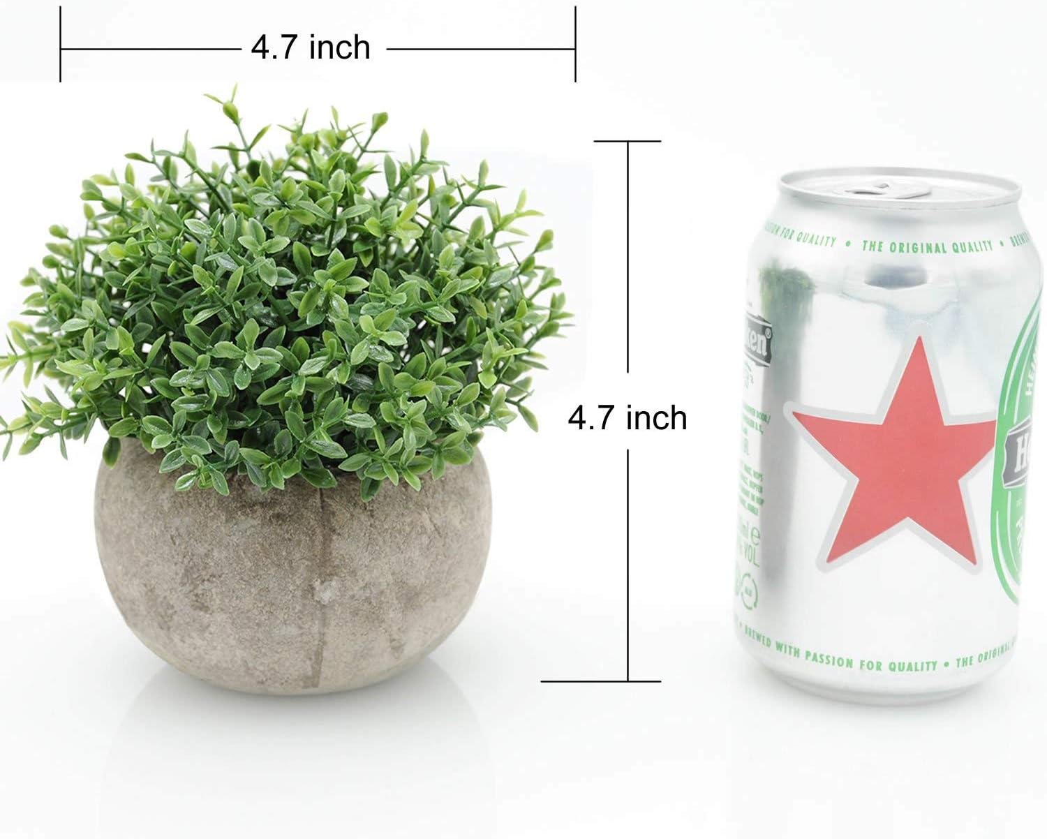 Velener Mini Plastic Artificial Plants Benn Grass in Pot for Home Decor (Green) -