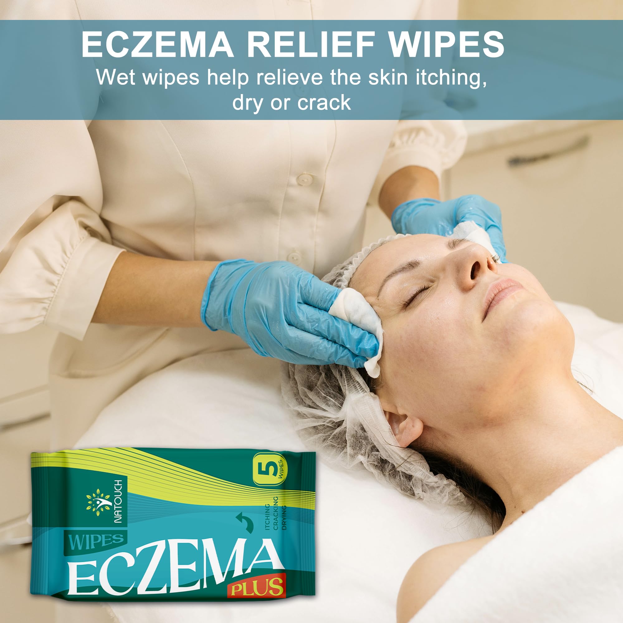 Eczema Wipes All-Natural Fast Acting Eczema Relief, Instantly Soothes & Cools Itching, Cracking, and Drying, Skin Protectant Organic Wipes