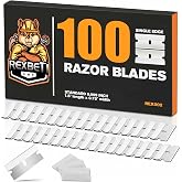 REXBETI 100 Pack Single Edge Razor Blades, Industrial Scraper Razor Blades | Box Cutter/Razor Blade Scraper Refills, Individually Wrapped, Antirust, For Removing Labels, Decals, Stickers and Old Paint