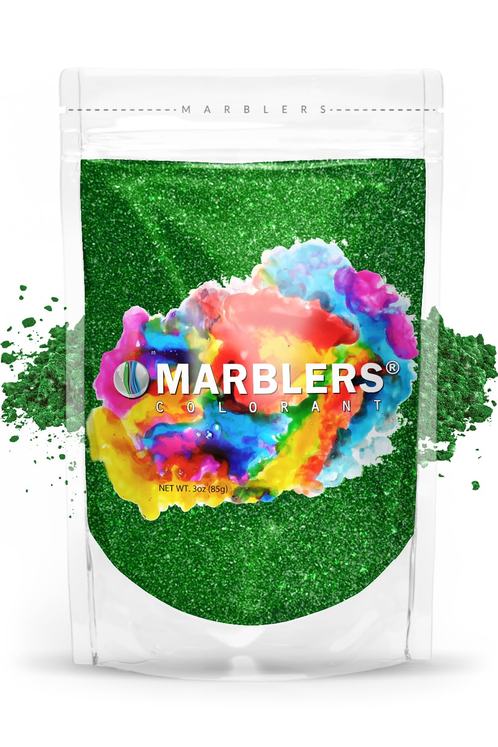 MARBLERS Green Mica Powder [Kelly Green Pearl] 3oz (85g) | Cosmetic Grade | Epoxy Resin Pigment | Dye | Non-Toxic, Vegan, Cruelty-Free | Lip Gloss, Nails, Body Butter | Bath Bomb, Candle & Soap Making