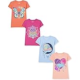 The Children's Place Girls Trends,Icons Short Sleeve Graphic T-Shirts,4 Pack