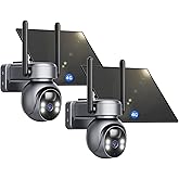 LIWAN 4G LTE Cellular Security Camera Wireless Outdoor, Solar No WiFi Security Camera, 360° Full Cover, 2K Color Night Vision, 2 Way Talk, PIR Motion Sensor, Built-in SIM Card, 2 Pack