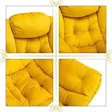 HollyHOME Velvet Armchair Yellow with Steel Frame 95x80x64cm view 5