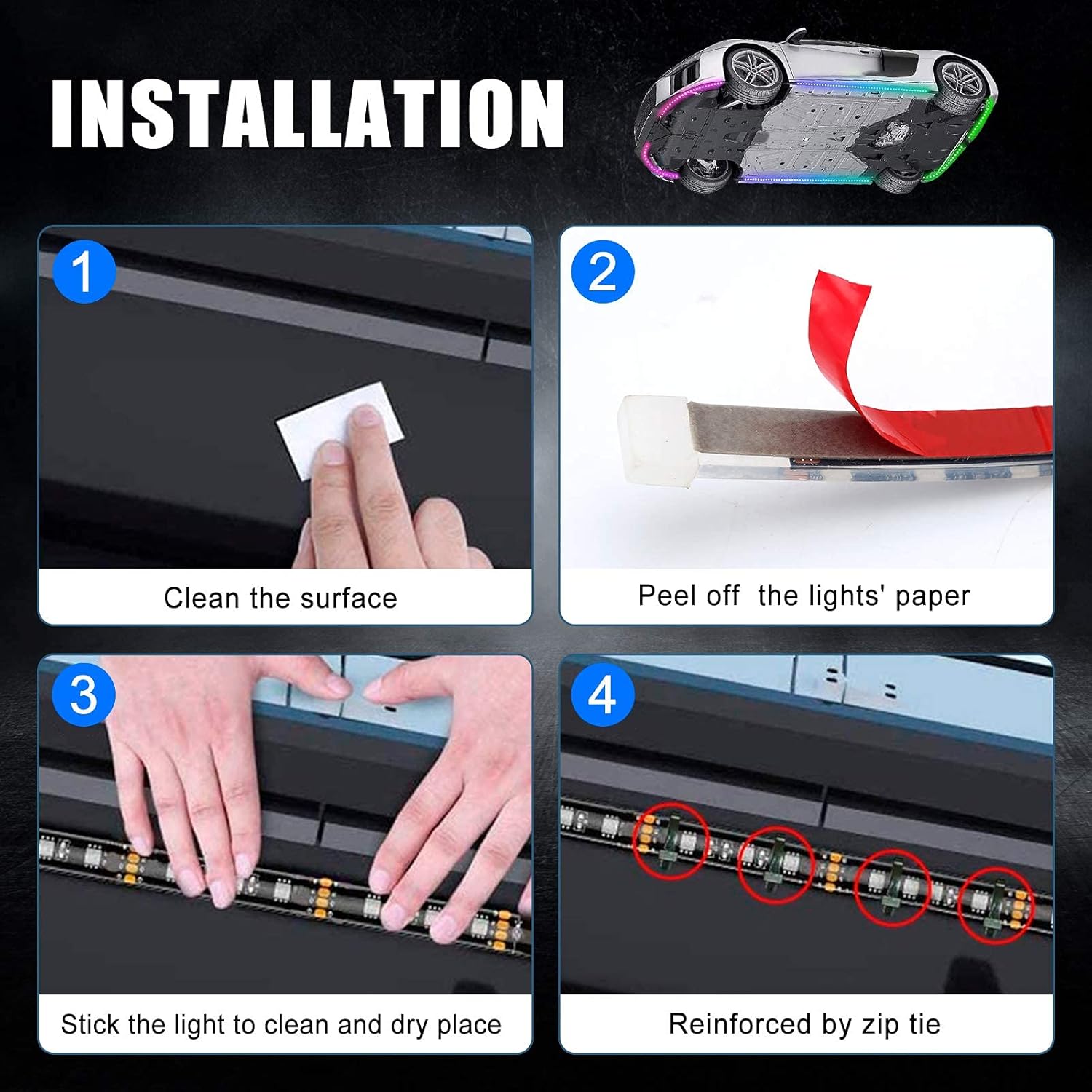 Underbody LEDs 300 Control, APP with Lights Strip Underbody LEDs 300 Control, APP with Lights Strip