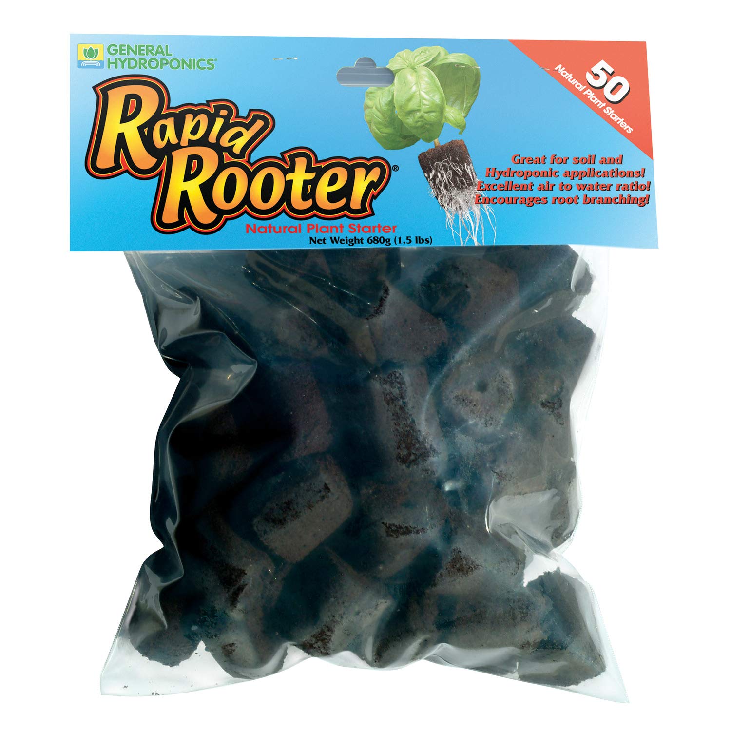 General Hydroponics Rapid Rooter, Starter Plug for Seeds or Cuttings, Great for Soil or Hydroponics Growing System, 50 Plugs (Pack of 12) Image General Hydroponics Rapid Rooter, Starter Plug for Seeds or Cuttings, Great for Soil or Hydroponics Growing System, 50 Plugs (Pack of 12) Image