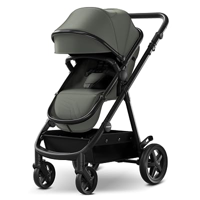 Mompush Meteor2 Baby Stroller 2-in-1 with Newborn Mode, Large Shock-Absorbing Wheels, Car Seat Adapter Included – Full-Size Infant & Toddler Stroller for All-Terrain Family Outings