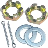 GREPSPUD 2Sets 1'' Trailer Axle Nut Kits Galvanized for 1'' Thread Spindle | Castle Nuts Set with 1" I.D. Washers &amp; 2.3'' Long Cotter Pins, Anti Rust Trailer Nut Kit for Boat RV Utility Trailers