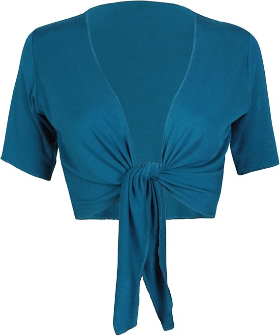 Purple Hanger Women's Bolero Top Cropped Cardigan Shrug Teal Size 8-10 at Amazon Womenâs 