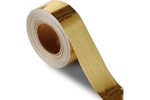 QDYMXUN Brushed Gold Peel and Stick Wallpaper Border, PVC Self Adhesive Removable Contact Paper, Waterproof Mirror Frame Stic