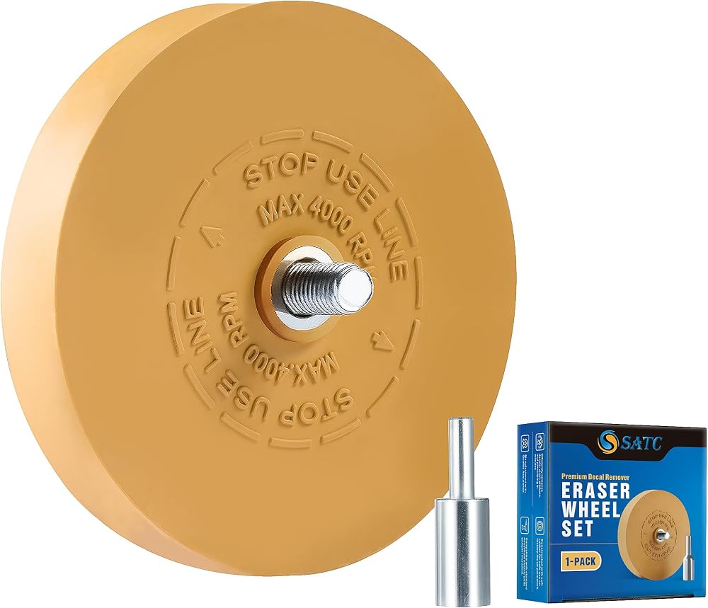 SATC Decal Eraser Wheel for Drill 1 Pack Rubber Car Vinyl Remover