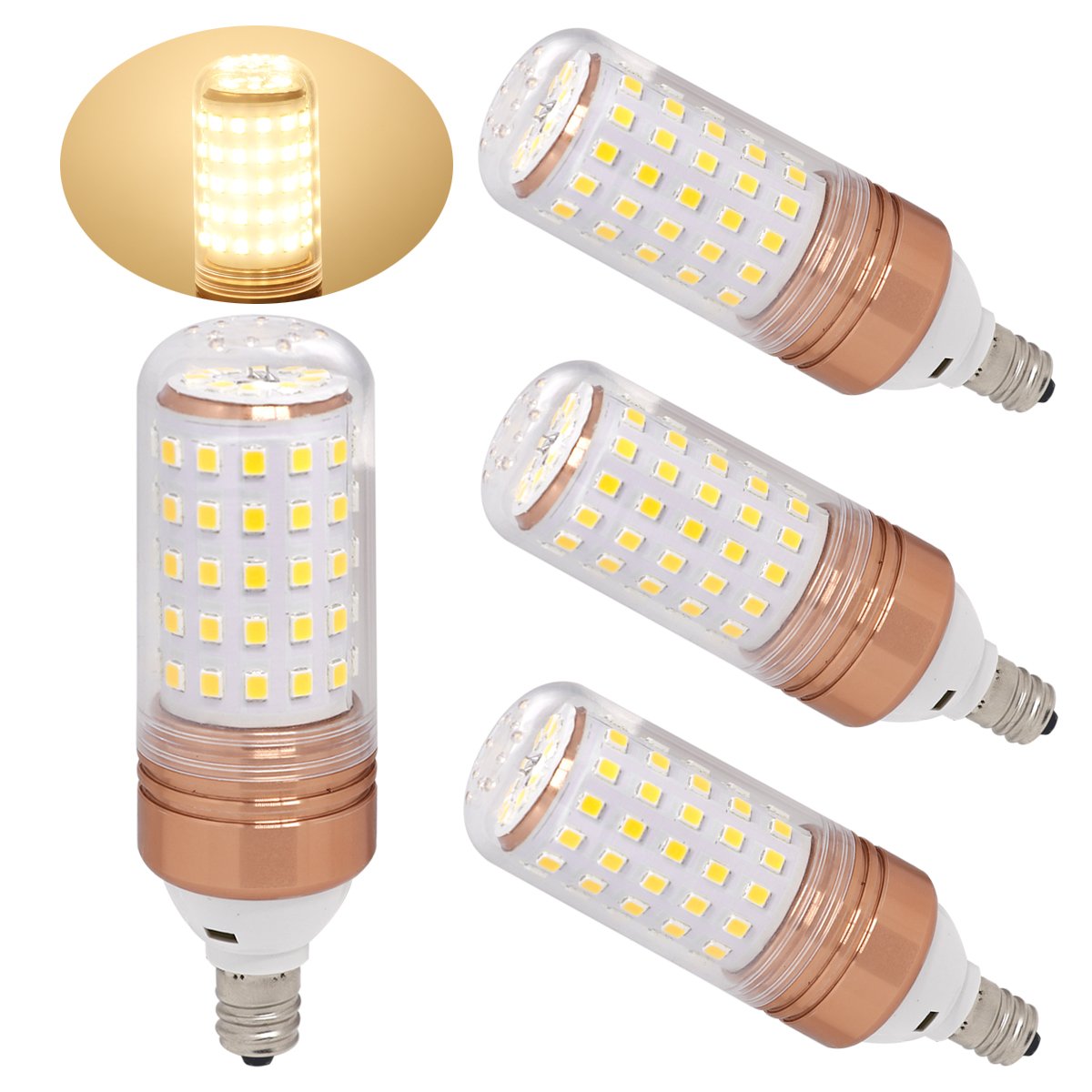 Ulight E12 led candelabra bulb, 100w halogen bulbs equivalent, warm