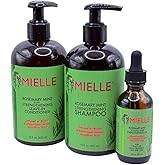 Rosemary Mint 3-Piece Hair Growth Bundle – Strengthening Shampoo (12 oz) + Leave-In Conditioner (12 oz) + Scalp & Hair Oil (2 oz) – Infused with Biotin – For Stronger, Healthier Hair
