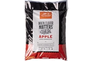 Traeger Grills Apple 100% All-Natural Wood Pellets for Smokers and Pellet Grills, BBQ, Bake, Roast, 18 lb. Bag
