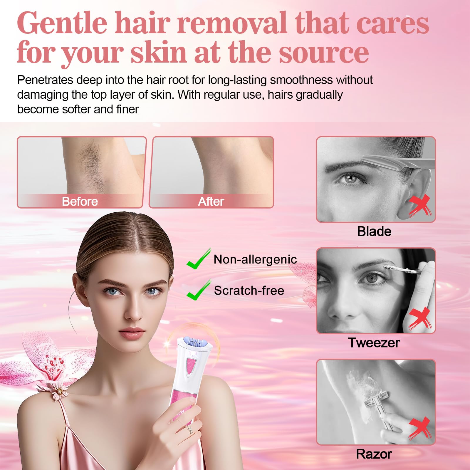 Glabrouse Skin Epilator, with 9 Tweezers and LED, 2025 New Epilator for Women Face, Glabrouse Skin Hair Remover for Face, Portable Facial Hair Removal for Face, Lips, Arms, Underarms, Legs and Bikini