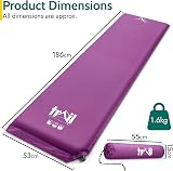 Trail Outdoor Leisure Trail Self-Inflating Camping Mat 5cm Purple 186x53x5cm view 7
