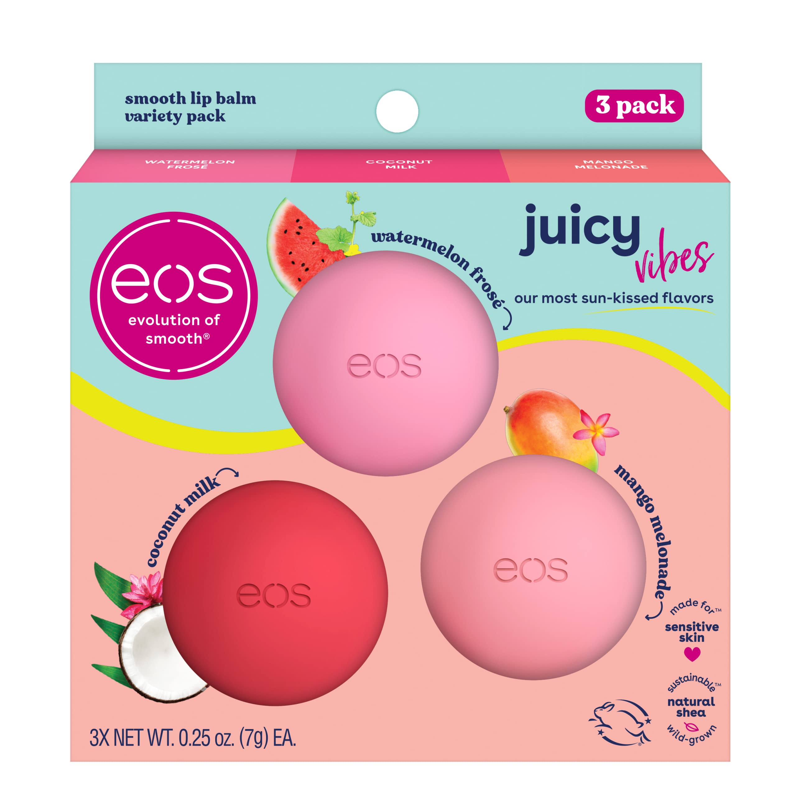 eos Juicy Vibes Lip Balm Variety Pack- Watermelon