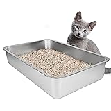 IKITCHEN Stainless Steel Cat Litter Box, Large