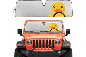 EJDRFN Windshield Sun Shade for Jeep Wrangler TJ JK JL & Gladiator JT 2/4 Door,Duck Sun Shade,Sunshade Windshield for Jeep Wrangler