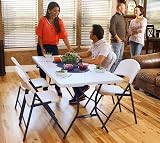 LIFETIME Essential 6 ft Fold-in-Half Table White Granite view 4