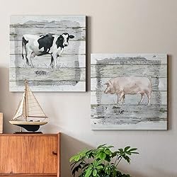 Renditions Gallery Farmhouse Collage Cow and Pig