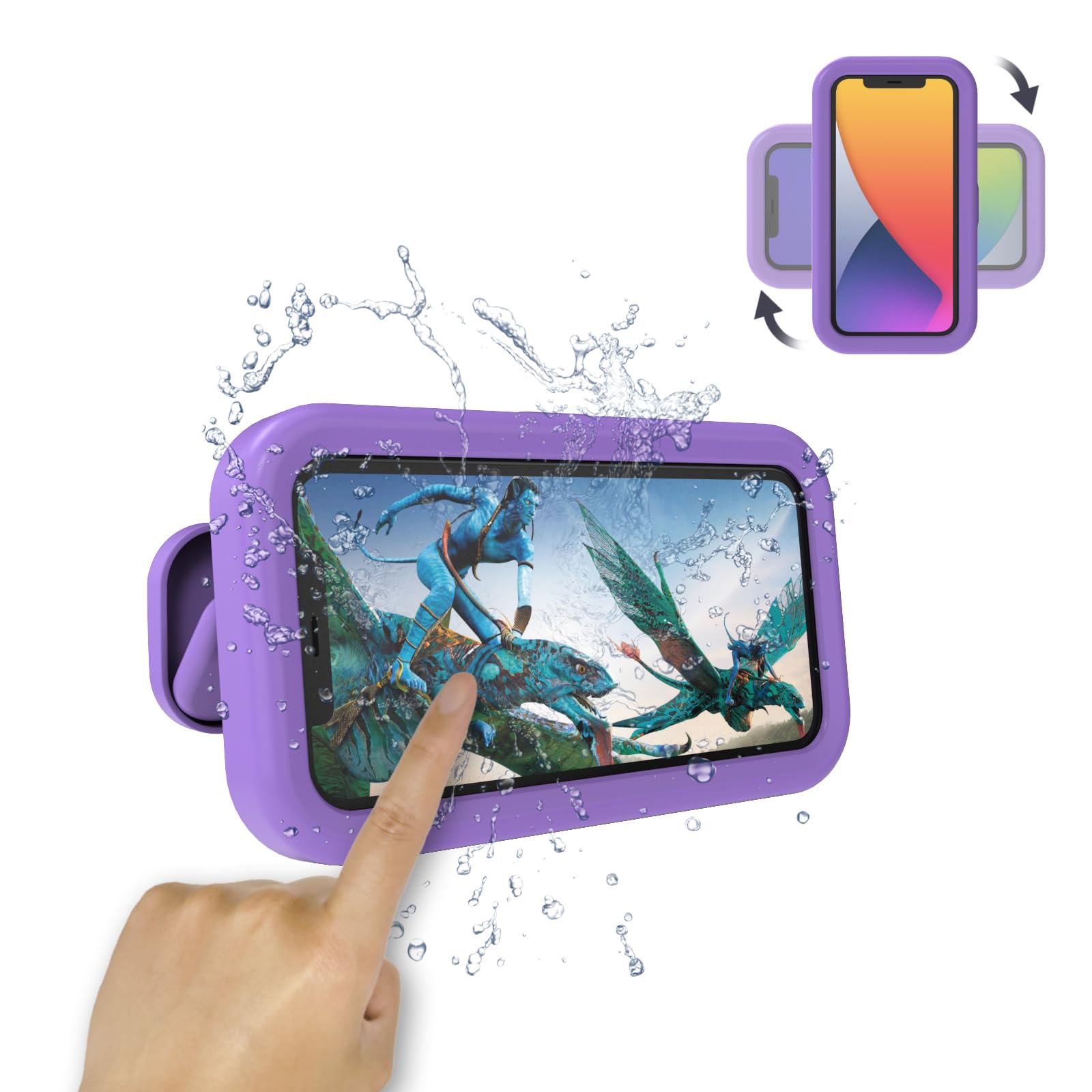 SZSUYAD Waterproof Shower Phone Holder,360° Rotation Shower Phone Case, Angle Adjustable, Anti-Fog High Sensitivity,for Bathroom,Batheub, Kitchen Wall,Compatible with 4" - 6.8" Cell Phones