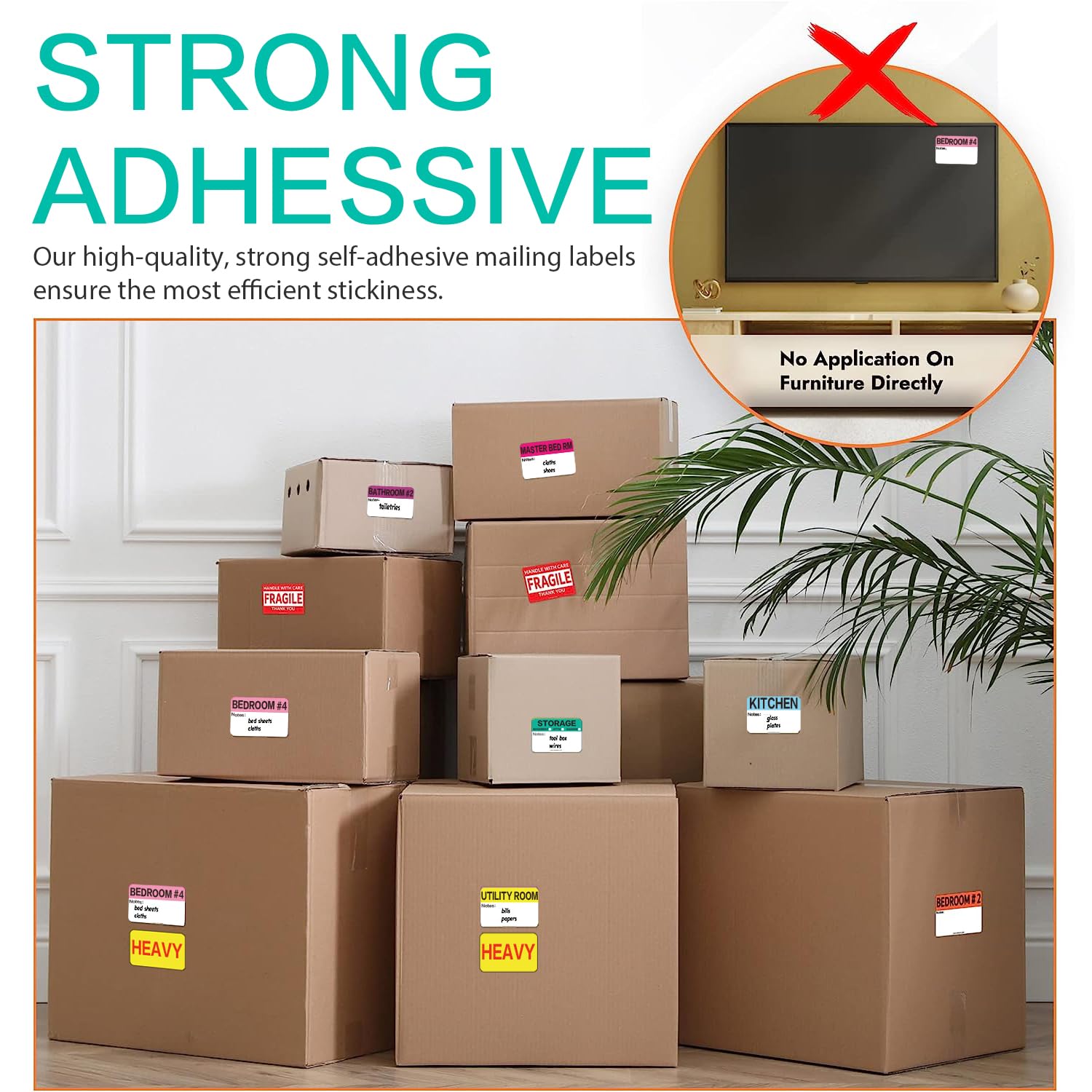 Mua 600 Count 3 x 2 Large Home Moving Packing Box Labels for 3-4 ...