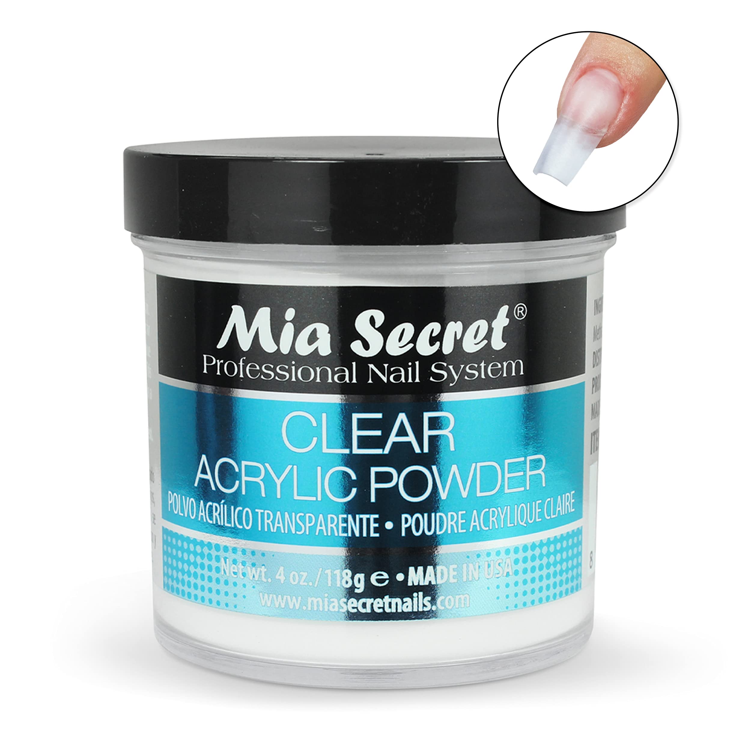 Mia Secret Clear Acrylic Powder (4oz) - Image 2