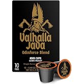 Death Wish Coffee Valhalla Java Medium-Dark Roast Pods, Organic, 10 Count | Fair Trade Arabica &amp; Robusta, Indonesian &amp; Latin American Origins, Cocoa Molasses &amp; Roasted Nut Notes