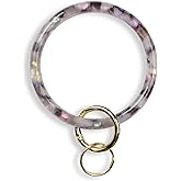 Heesch Bangle Key Ring Bracelet Keychain Key Ring Bracelet for Women, Acetate Circle Keyring for Wrist