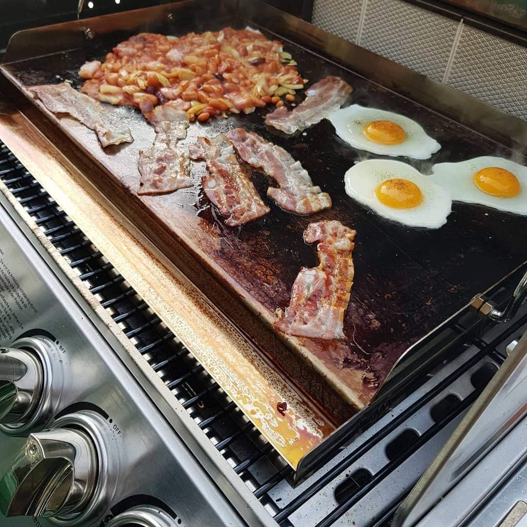 only fire Universal Stainless Steel Rectangular Griddle for Gas BBQ Grills, 23" x 16" : Garden & Outdoor
