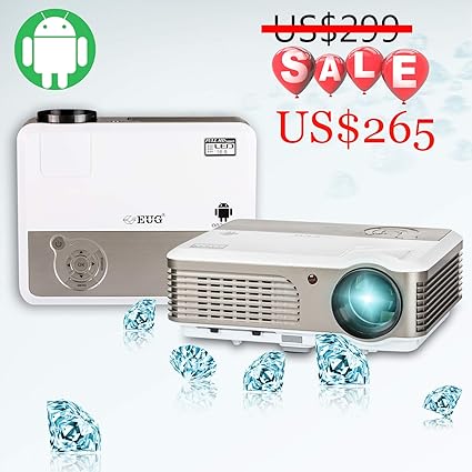 Amazon.com: EUG LCD WiFi, Android proyector Home Cinema ...
