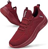 Feethit Men Running Shoes Breathable Lightweight Trainers Red UK 10