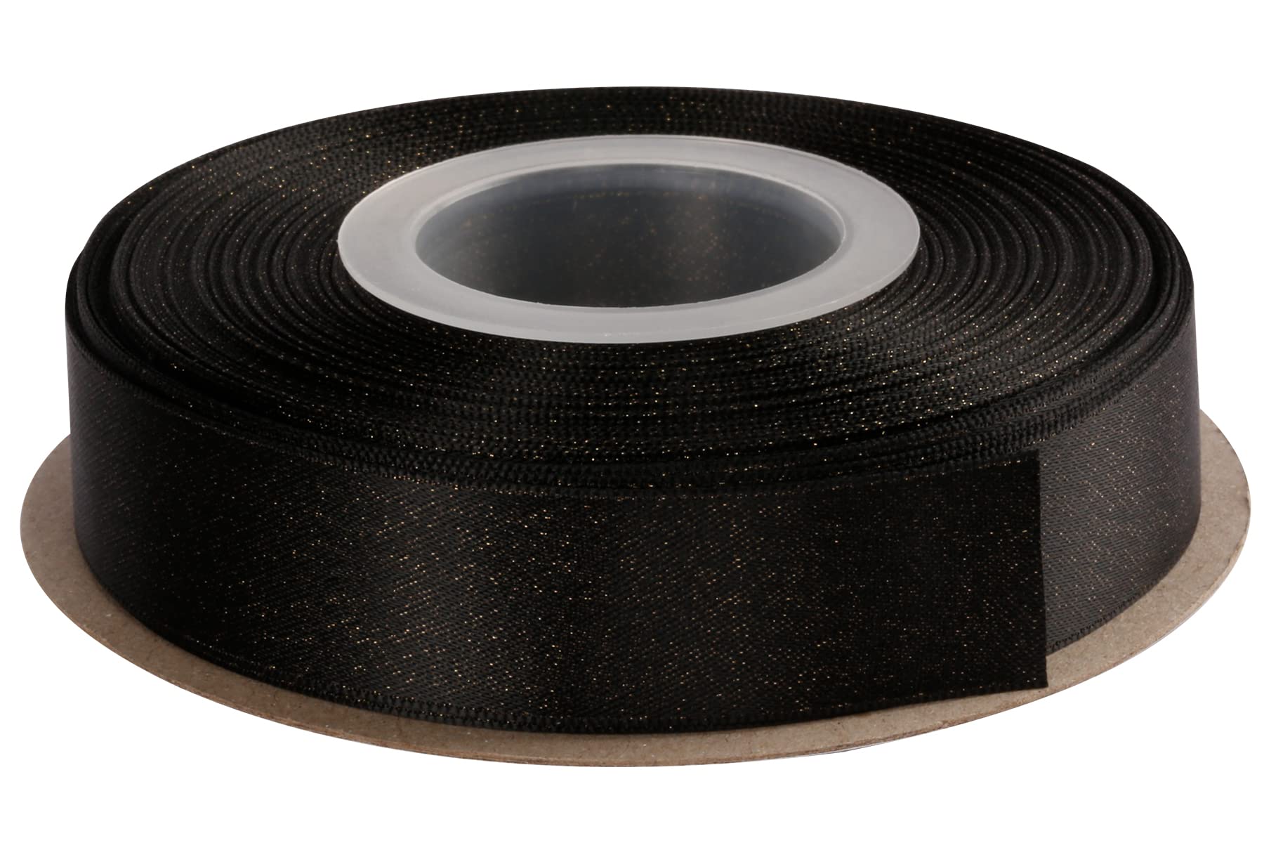 Joycrosso Black Double Faced Glitter Ribbon, Luxury Gold Purl Ribbon, 22mm x 22 Meters, Great for Gift Wrapping Wedding Decoration Floral Arrangement