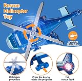 HERSITY Rescue Helicopter Toy Blue Police Plane w/ Light Sound Push Go 3-5 Yr view 3