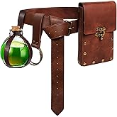 Renaissance Costume Sets Belt Pouch Purse Alight Potion Bottle Skirt Hike Set Medieval Festival Accessories for Hallowee (3-Brown)