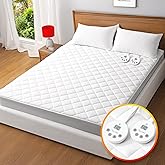 Valthie Heated Mattress Pad Queen Size,Dual Control Electric Mattress Pad,Bed Warmer with 10 Heat Settings & 1-12 Hours Auto