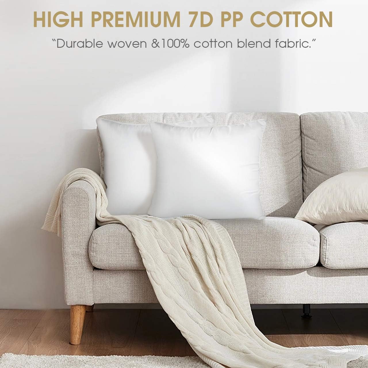 HOKEKI 18x18 Pillow Insert,Premium Pillow Stuffing Throw Pillow Insert,Square-18x18 Pillow Insert Set of 2,Pillows for Couch - Indoor Decorative Pillows Standard/White: Home & Kitchen