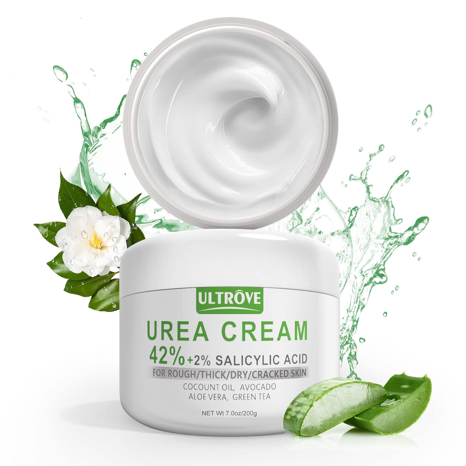Urea Cream 42% with 2% Salicylic Acid, Callus and Dead Skin Remover, Deeply Moisturize, Repair Dry, Cracked, Rough Skin of Heel, Elbow and Knee, Effective Urea Foot Cream（200g）