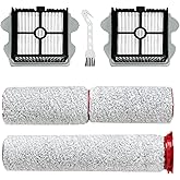 6 Pack Replacement parts For Roborock Dyad Cordless Wet Dry Vacuum Cleaner | For Dyad Pro Combo Cordless Wet Dry Vacuum Cleaner Accessories 1 Long Main Roller 2 Short Rollers 2 Filters 1 Cleaning Brush