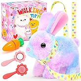 Tagitary Plush Toys Hopping Easter Stuffed Bunny with Sounds,Wiggling Ears,Jumping,Twitching Mouth and Nose,Easter Basket Stuffer Decor School Prize Birthday Gift for Kids