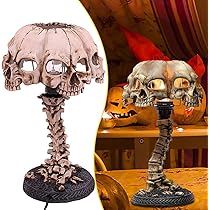 J-ouuo Halloween Skeleton Night Light, Resin Skull Table J-ouuo Halloween Skeleton Night Light, Resin Skull Table