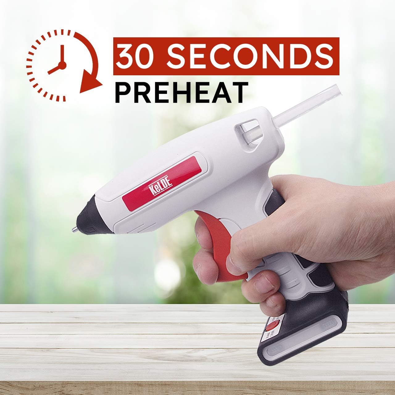 KeLDE Cordless Fine Tip Hot Glue Gun Kit, 30 Seconds Heating Time 3.7V Li-ion 2000mAh Battery Rechargeable Glue Gun, with Cable and Plug: Home Improvement