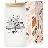 SteadStyle 30th Birthday Gifts for Women - 16oz Frosted Glass Cup with Lids and Straw, 30 Year Old Birthday Gifts for Her, Happy 30s Birthday Decoration for Sister, Friends, Daughter, Wife, Co-Worker
