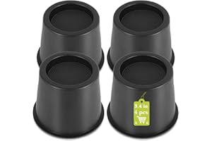 Yookwutar 4 Pack Furniture Risers 4 Inch, Bed Risers Heavy Duty for Table Desk Couch Chair Sofa Cabinet Bed Frame Dorm, Round Table Leg Risers Lift Height 3.4", Black