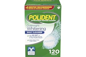 Polident Overnight Whitening Denture Cleanser 120 Tablets (Pack of 2)