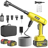 Cordless Pressure Washer,1250 PSI Cordless Power Washer with 2pcs 4.0Ah Battery&Charger & 6-in-1 Nozzle,Portable Power Washer Cordless for Home (Highsam01)