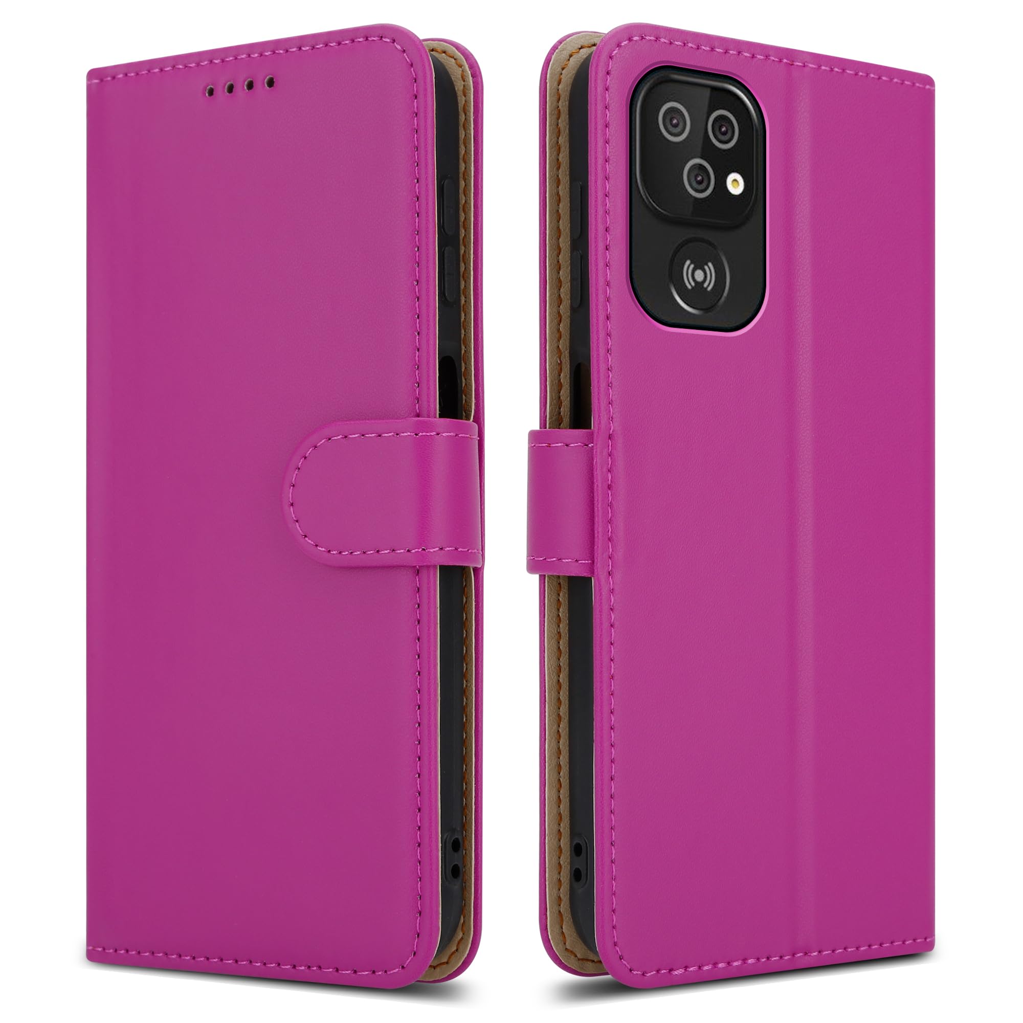 PIXFAB For Doro 8200 Leather Phone Case, Magnetic Closure Full Protection Book Folio Design, Wallet Case Cover [Card Slots] and [Kickstand] For Doro 8200 - Pink